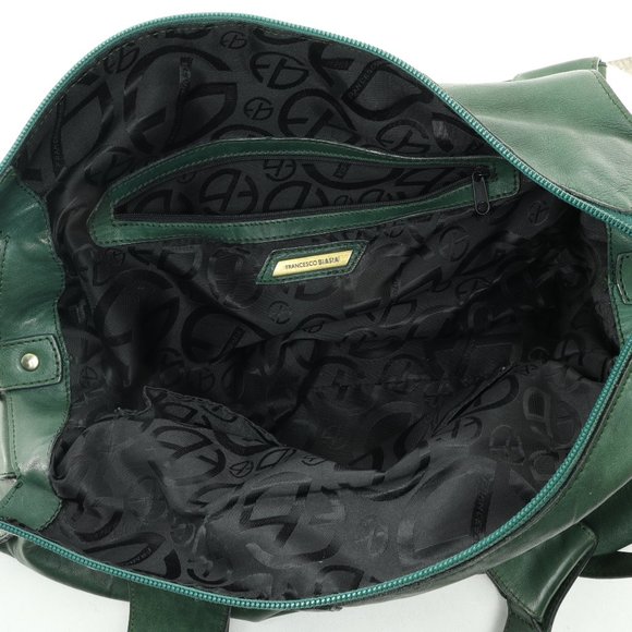 Vintage Francesco Biasia Green Leather Shoulder Bag Purse Crossbody • 16 x 9 x 5 - Picture 12 of 13